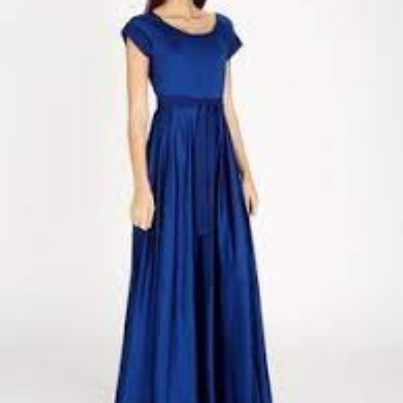 Dark Blue Washable Silk Gown - Amanda Laird Cherry - US Size 12 - Picture 2 of 5